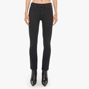 MOTHER The Dazzler Ankle Straight Leg Jeans in Not Guilty Black 26